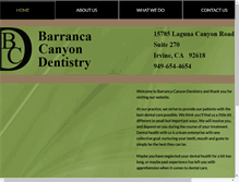 Tablet Screenshot of barrancacanyondentistry.com